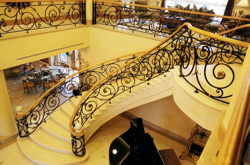 Rampe, escalier, en, fer, forgé, ferronnerie, d’Art,